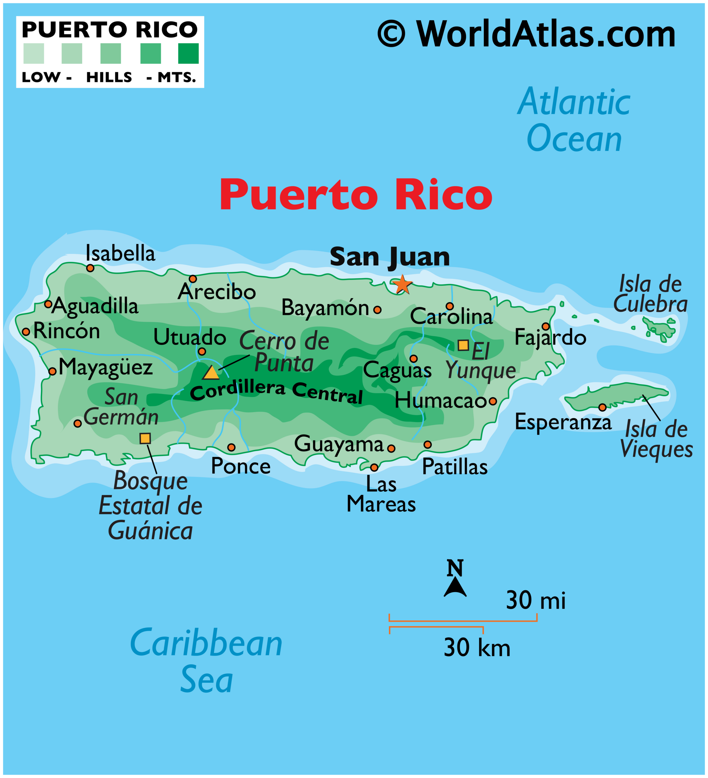 Puerto Rico Maps & Facts - World Atlas throughout Free Printable Map of Puerto Rico