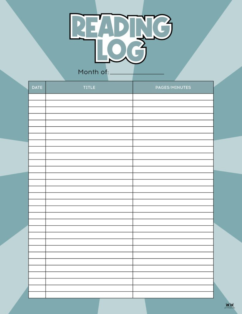 Reading Logs - 21 Free Printables | Printabulls within Free Printable Reading Logs with Summary