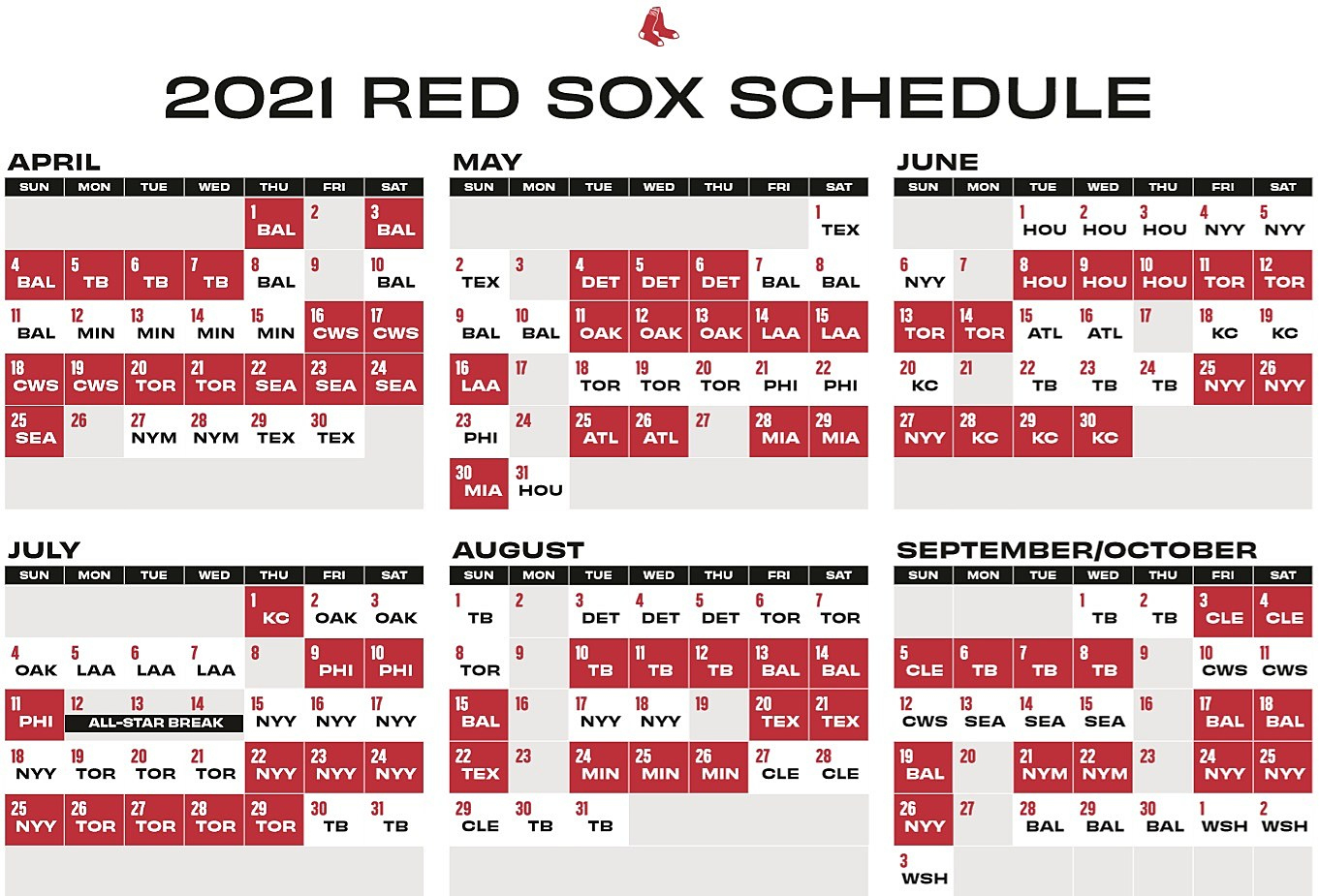 Red Sox Announce 2021 Schedule pertaining to Printable Boston Red Sox Schedule
