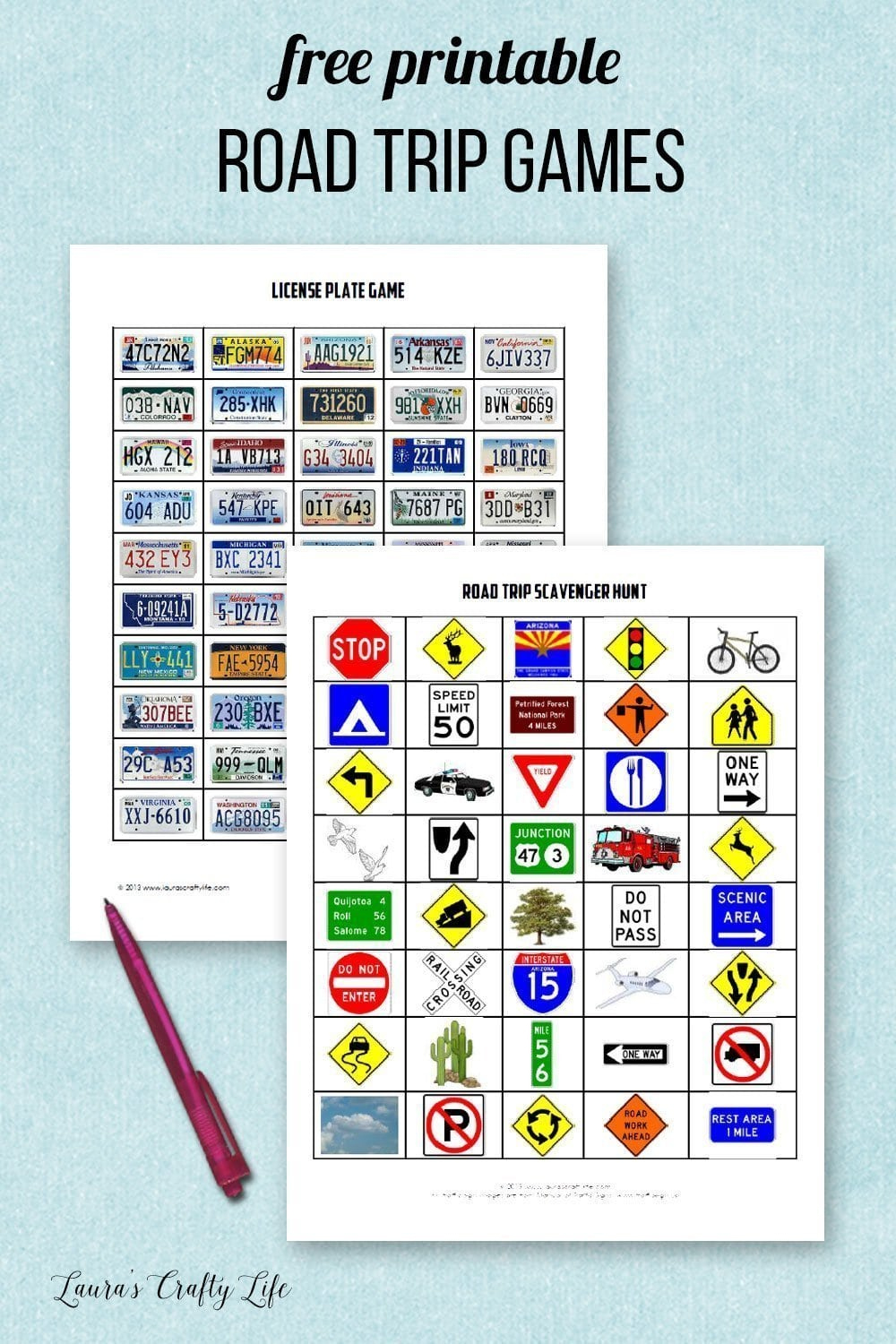 Road Trip Game Printables in Printable Road Trip Games Free