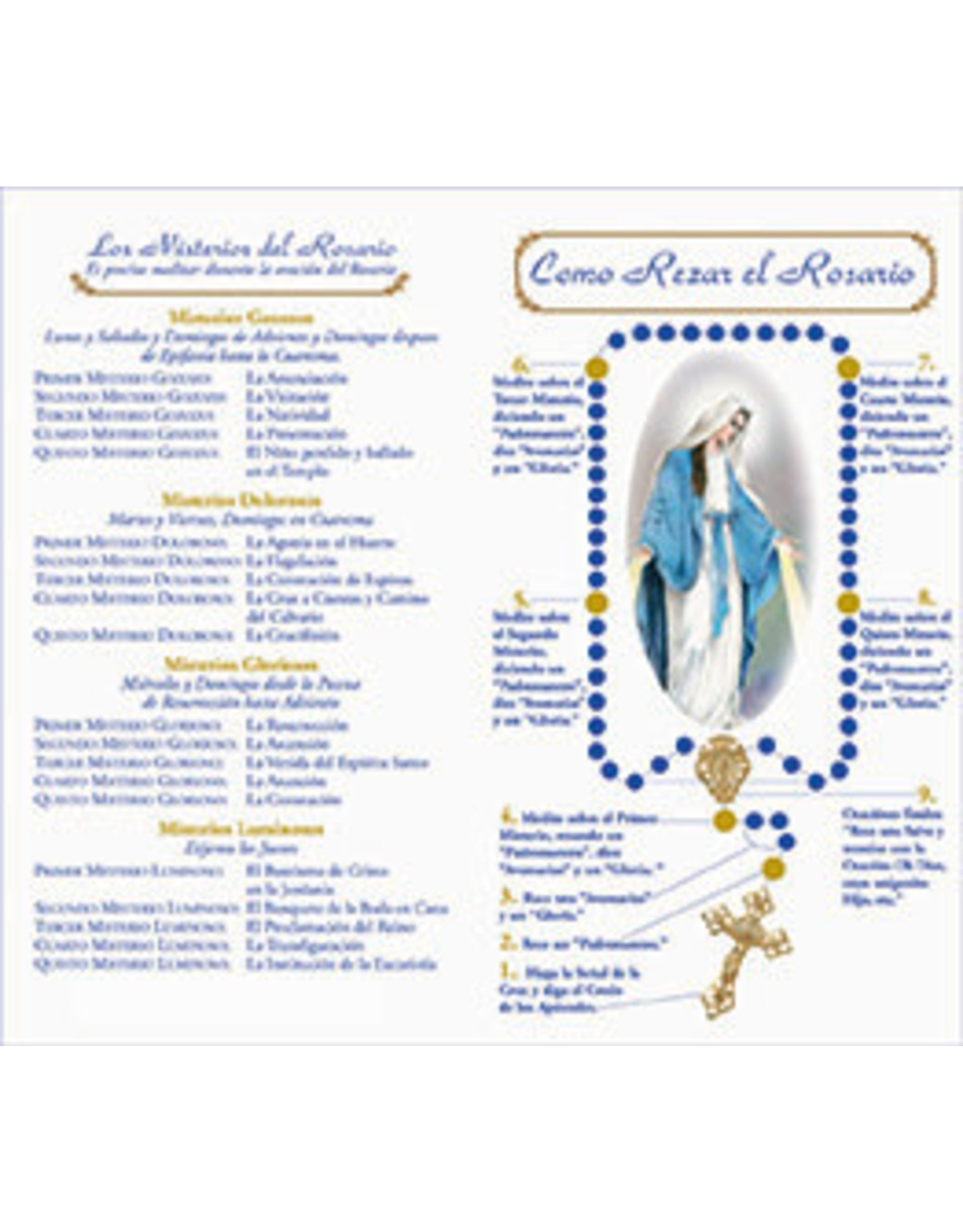 Rosary Pamphlet, 4-Page (Spanish) - Reilly'S Church Supply & Gift in Printable Rosary Prayer In Spanish