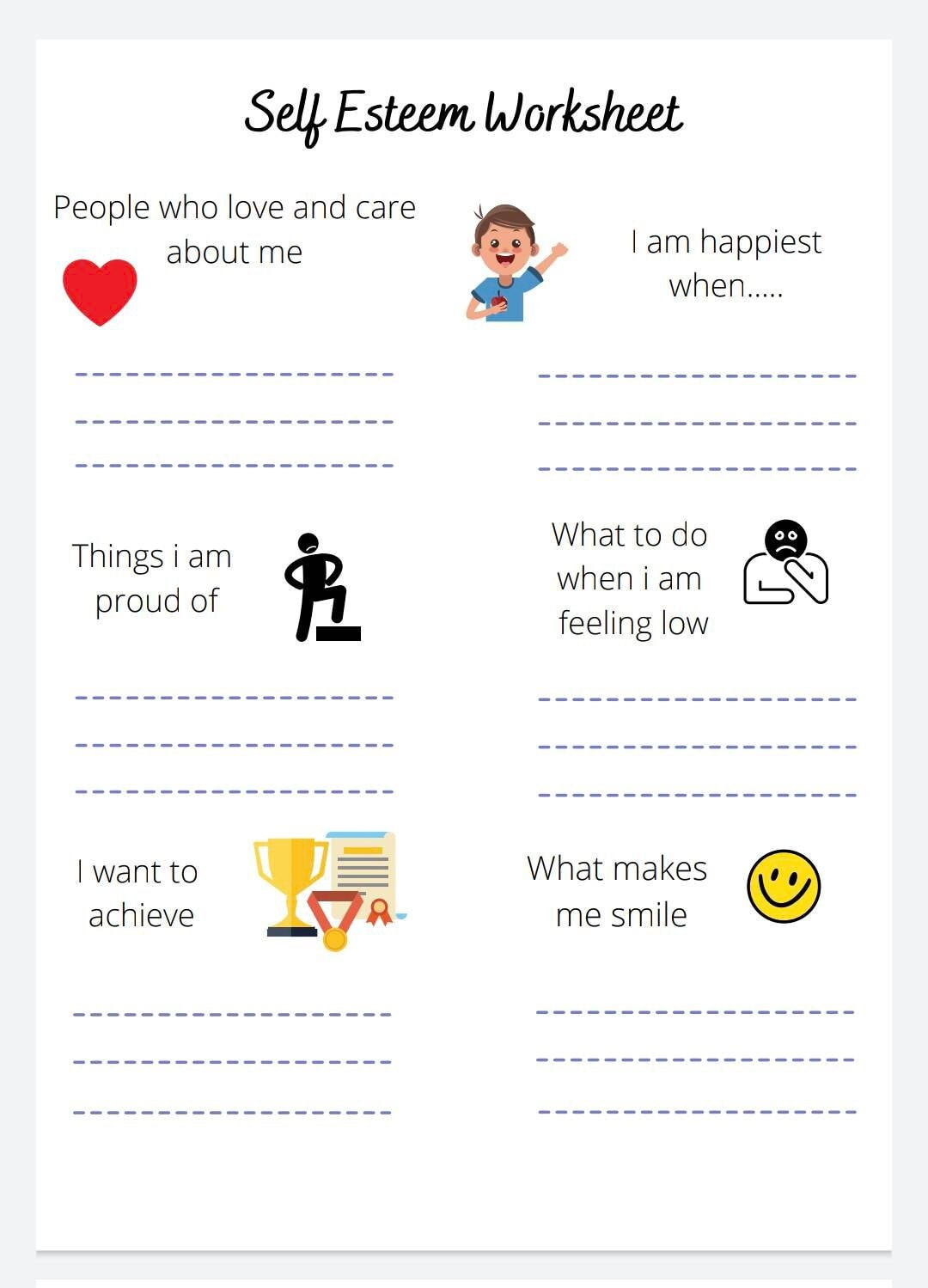 Self Esteem Gratitude Worksheet Children Mental Health Emotions with Free Printable Self Esteem Worksheets