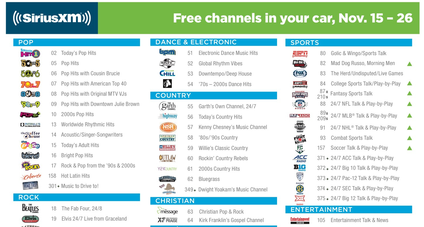 Sirius Satellite Radio Channel Guide Printable - Printable Party in Sirius Xm Radio Channel Guide Printable