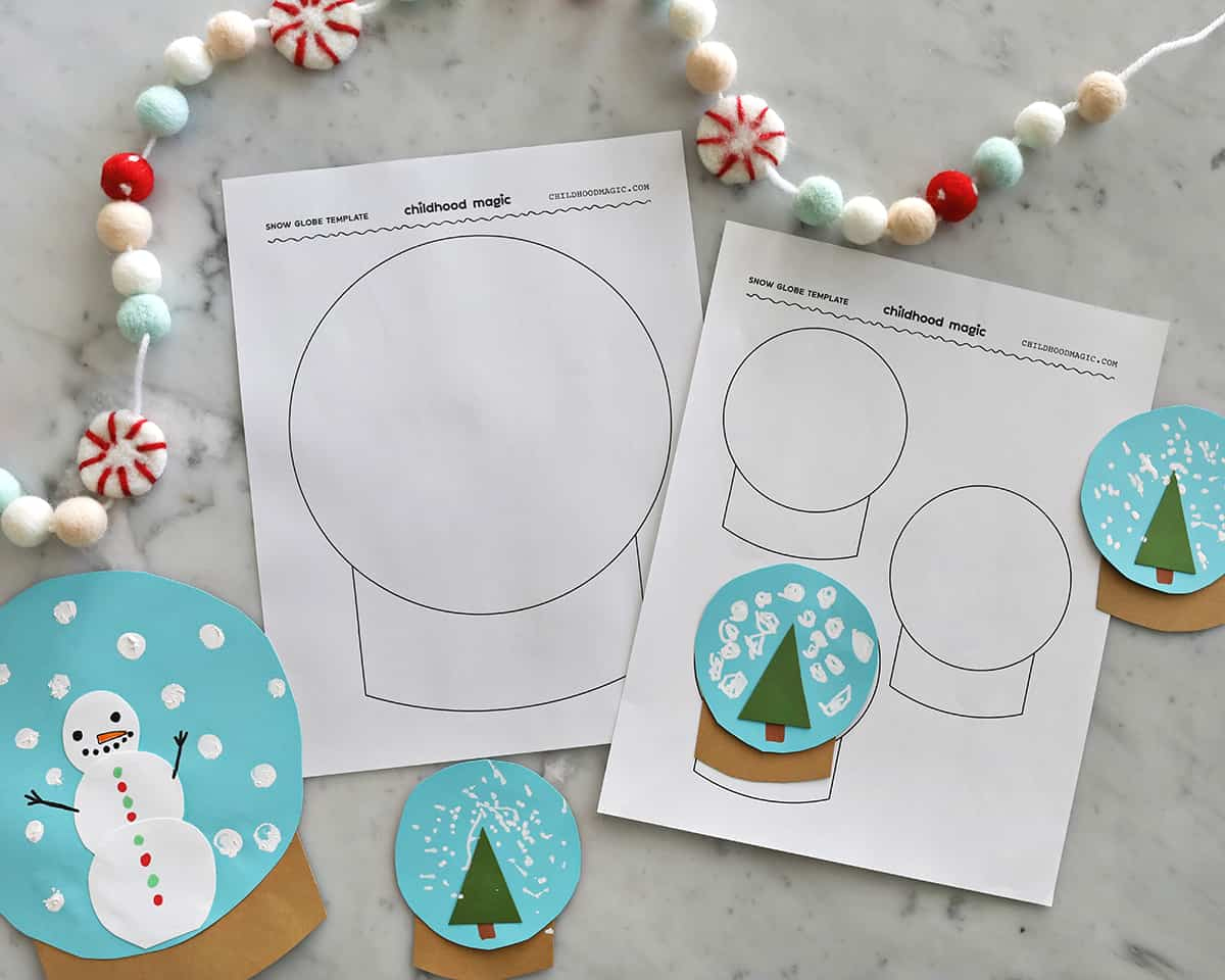 Snow Globe Template - Free Printable - Childhood Magic intended for Printable Snow Globe Ornament Template