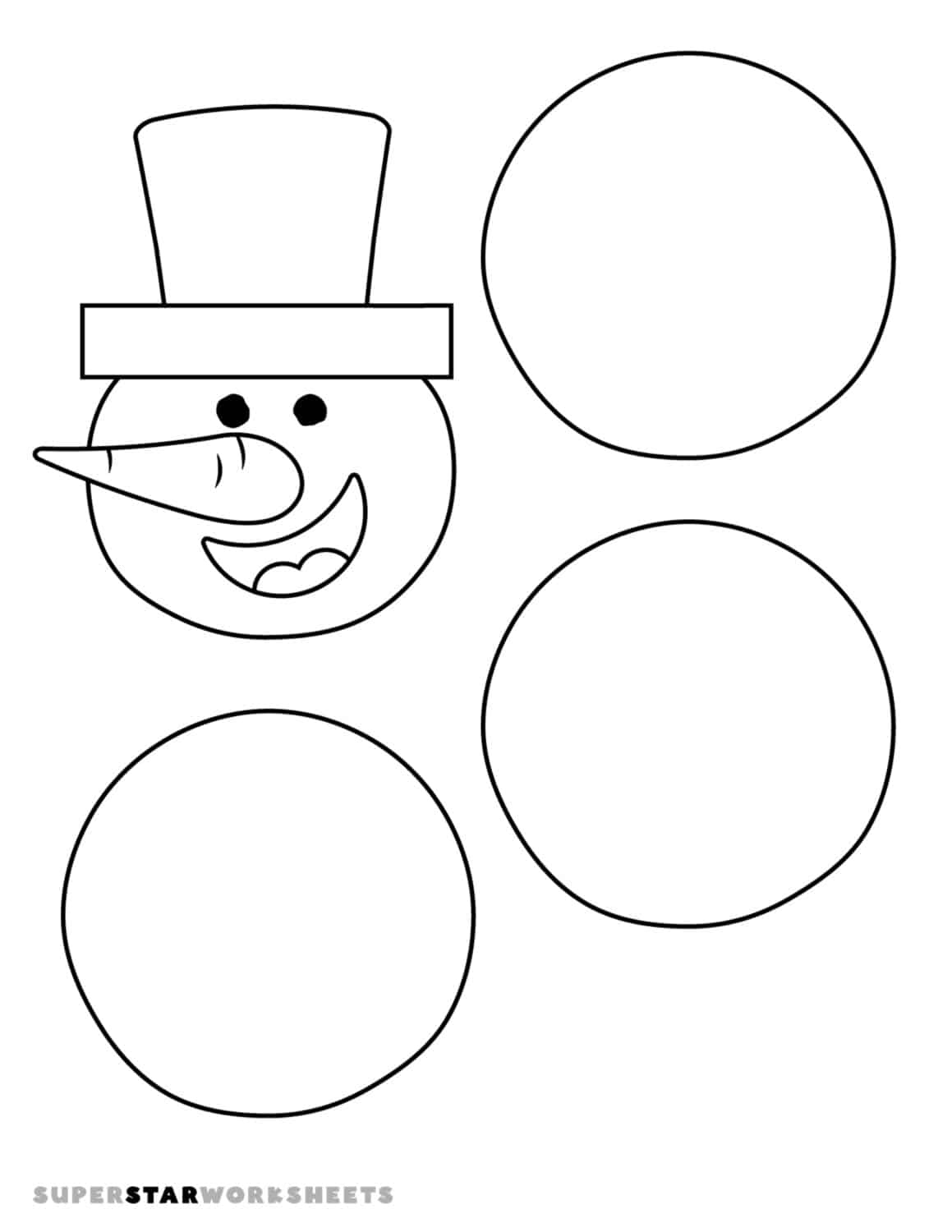 Snowman Templates (Free Printables) - Superstar Worksheets throughout Free Printable Printable Snowman Template