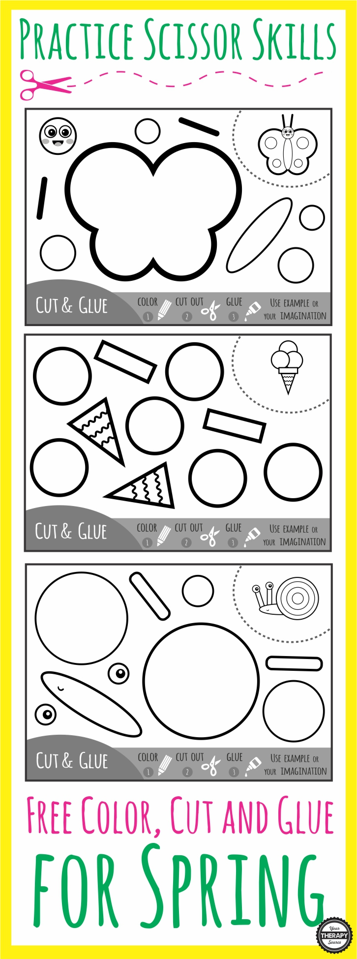 Spring Cut And Paste Practice Scissor Skills - Your Therapy Source with Free Printable Spring Cut and Paste Worksheets