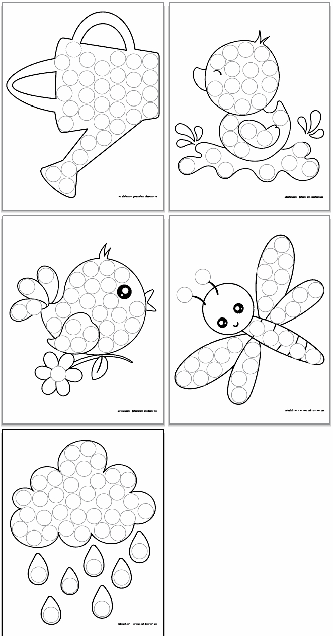 Spring Dot Painting Pages - The Artisan Life throughout Free Printable Dot Marker Printable