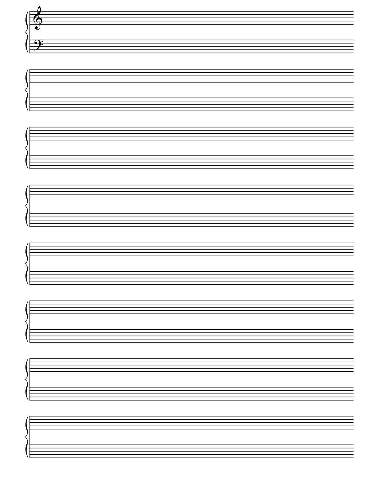 Staff Paper Blank Sheet Music - 10 Free Pdf Printables | Printablee inside Free Printable Blank Piano Sheet Music