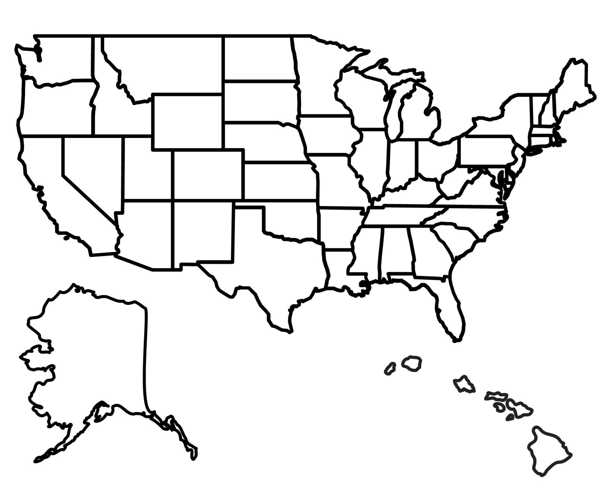 State Outlines: Blank Maps Of The 50 United States - Gis Geography for United States Of America Blank Printable Map
