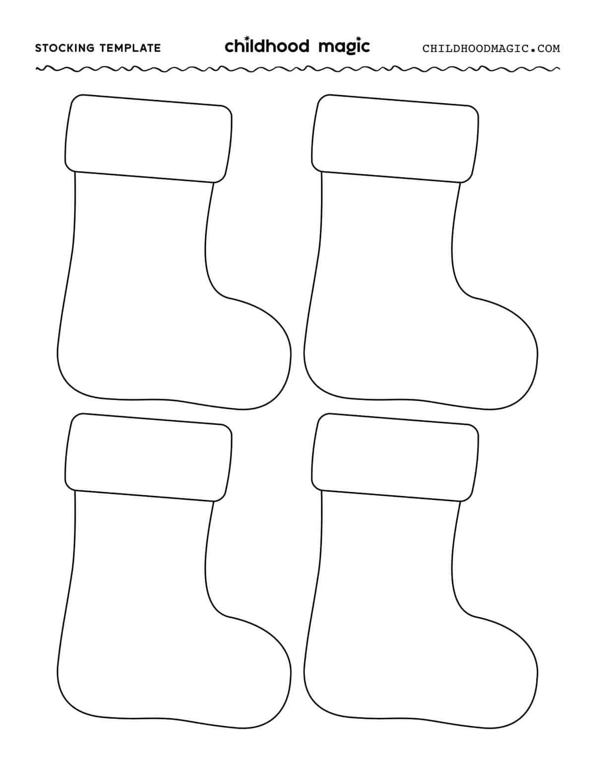 Stocking Template - Free Printable - Childhood Magic within Free Printable Stocking Pattern