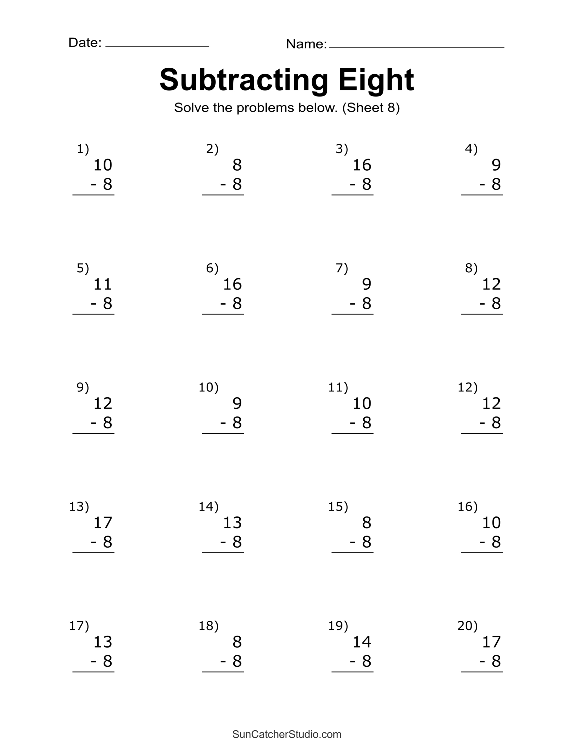 Subtraction Worksheets (Free Printable Math Drills) – Free with regard to Free Printable Subtraction Worksheets For Grade 1
