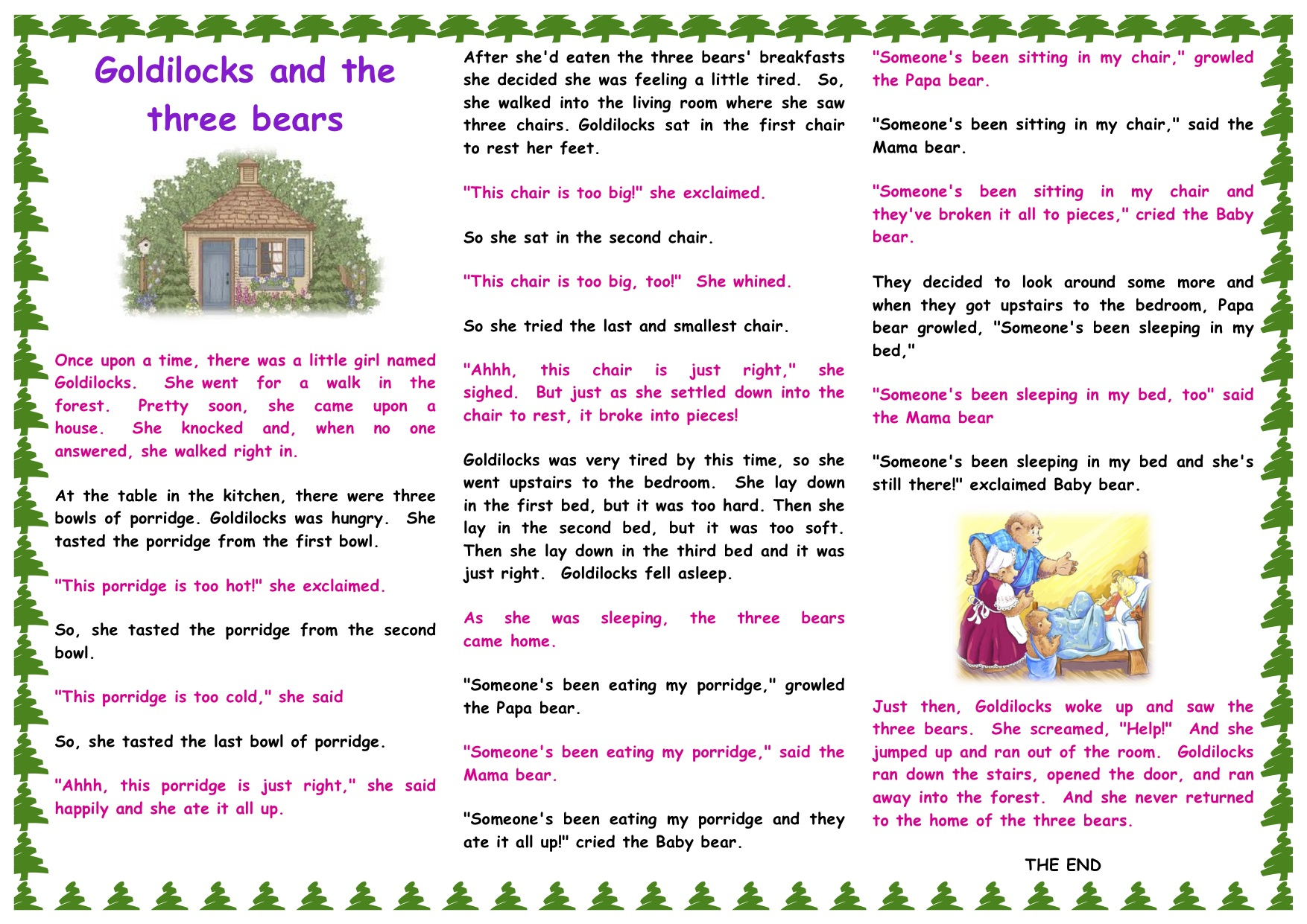 Sunday Storytime | Juzkidz with regard to Goldilocks and the Three Bears Short Story Printable