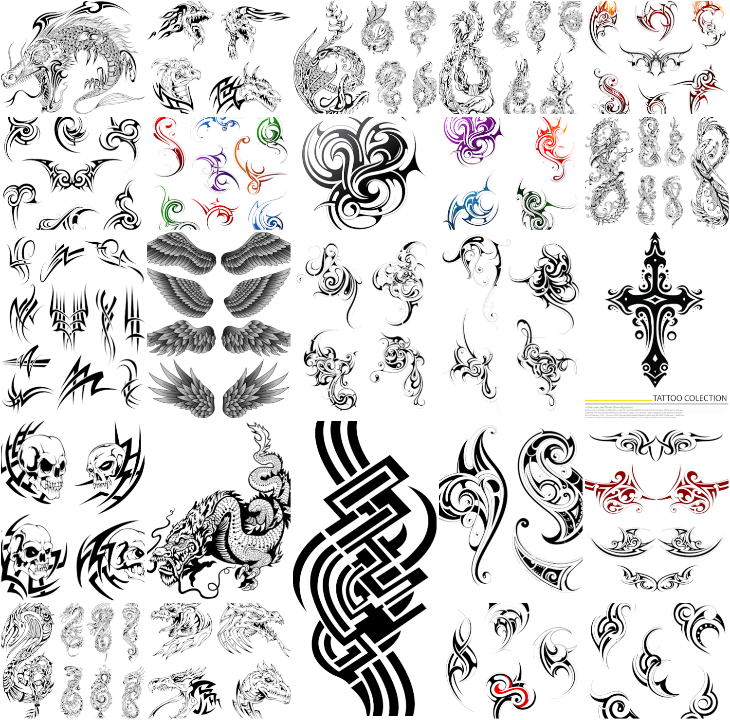 Tattoo Collection Vector – Free Download | Vectorpicfree intended for Printable Tattoo Designs Free Download
