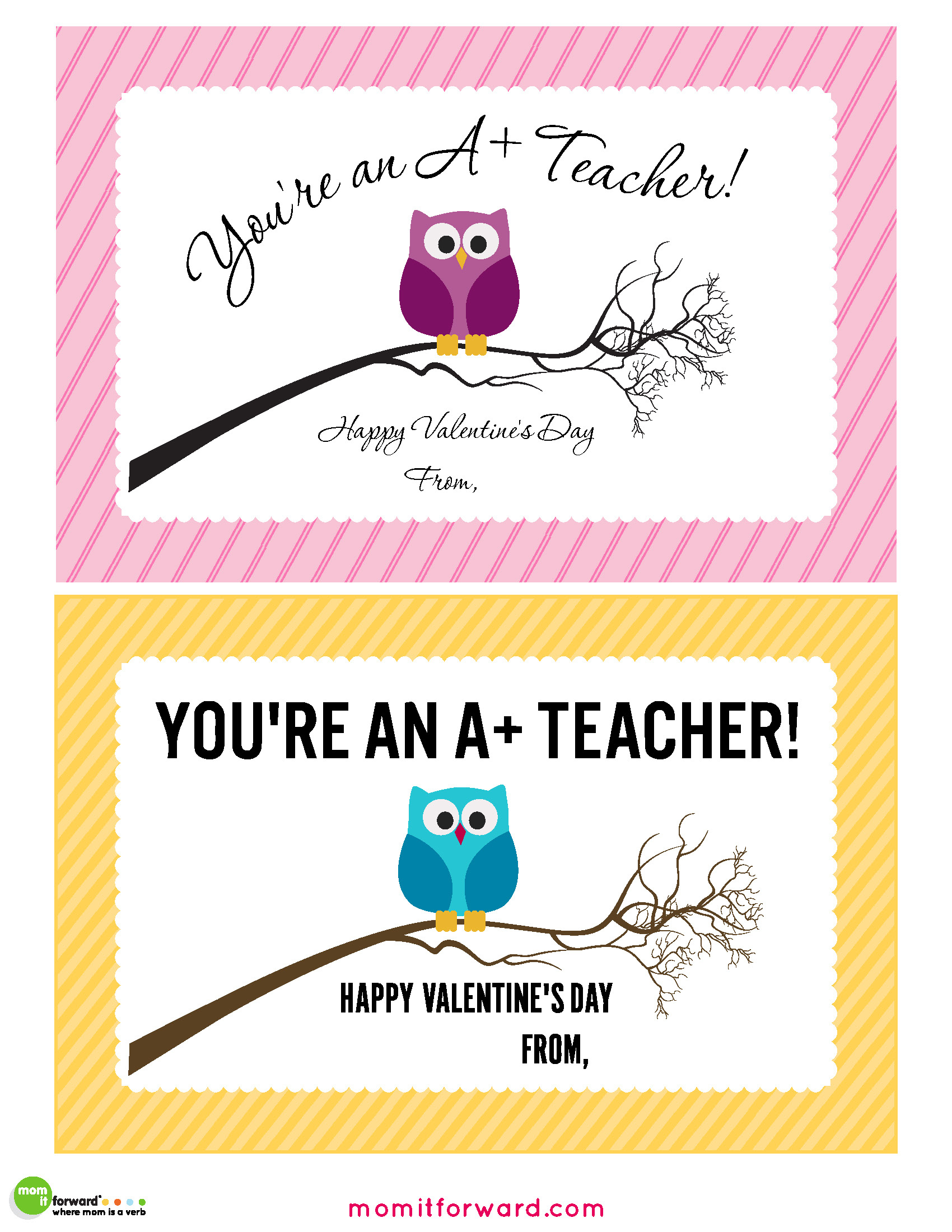Teacher Valentines Day Cards Printable- Mom It Forwardmom It Forward for Free Printable Valentine's Day Cards For Teachers