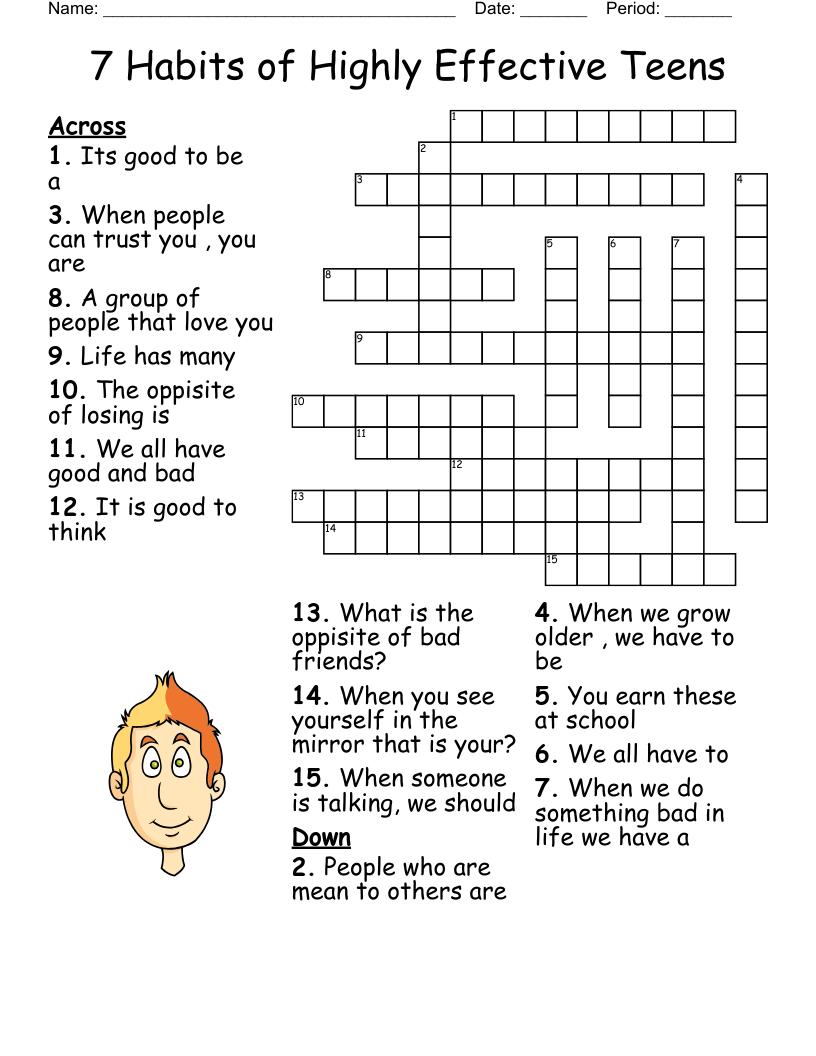 Teen Crossword Puzzle - Wordmint for Printable Crossword Puzzles For Teens
