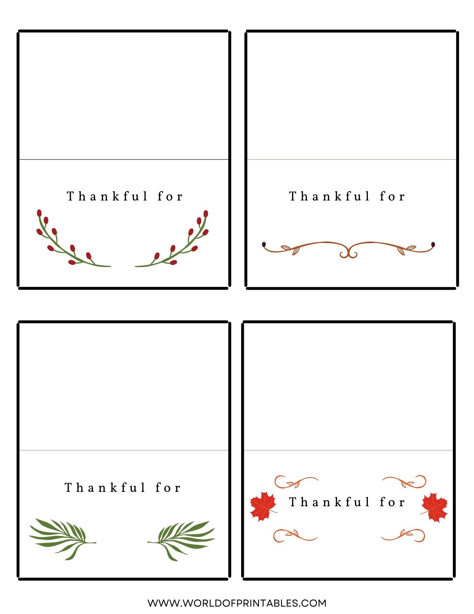 Thanksgiving Place Cards | Free Printables - Just Customize & Print! for Printable Place Cards For Thanksgiving