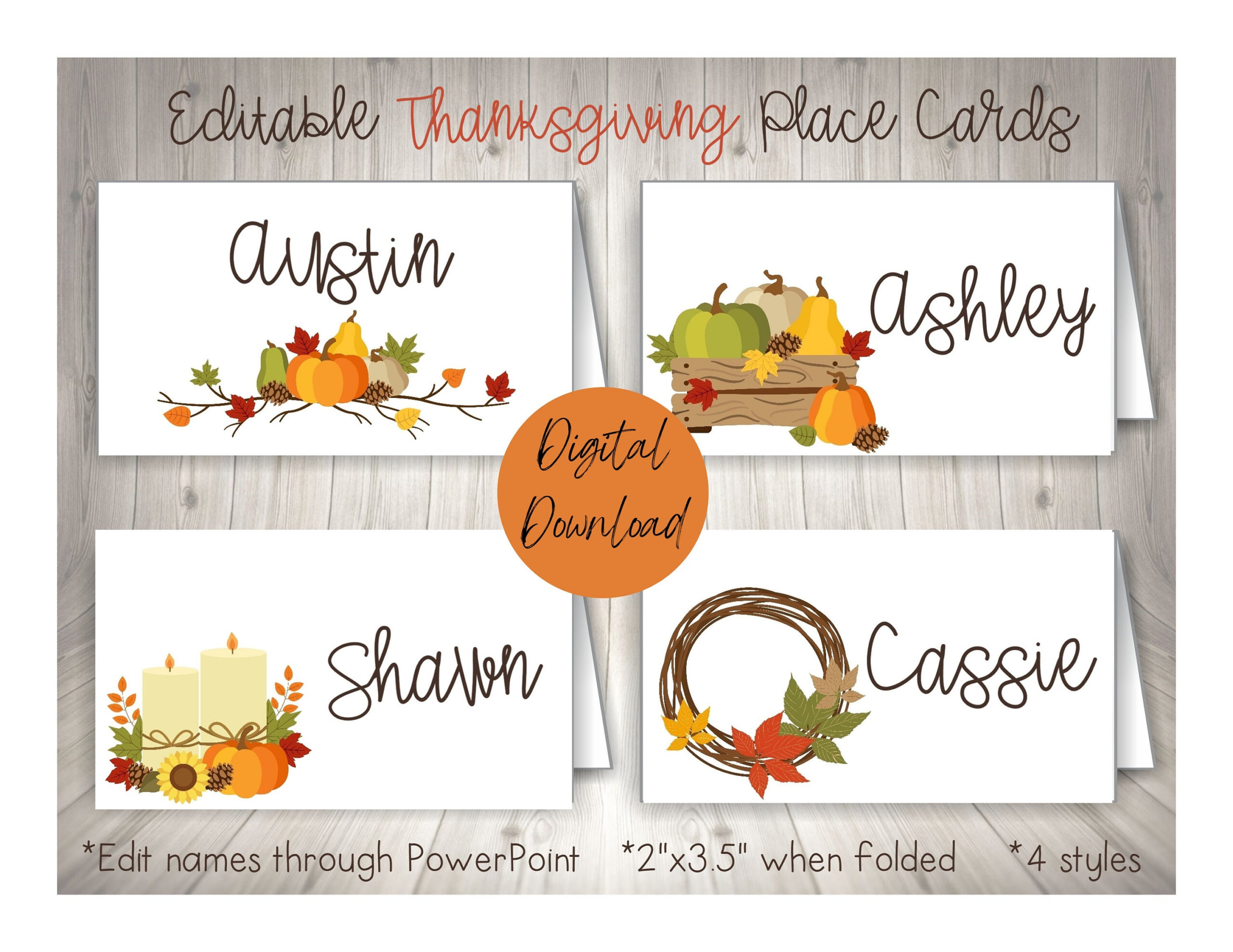 Thanksgiving Place Cards, Thanksgiving Food Labels, Printable Fall within Printable Place Cards For Thanksgiving