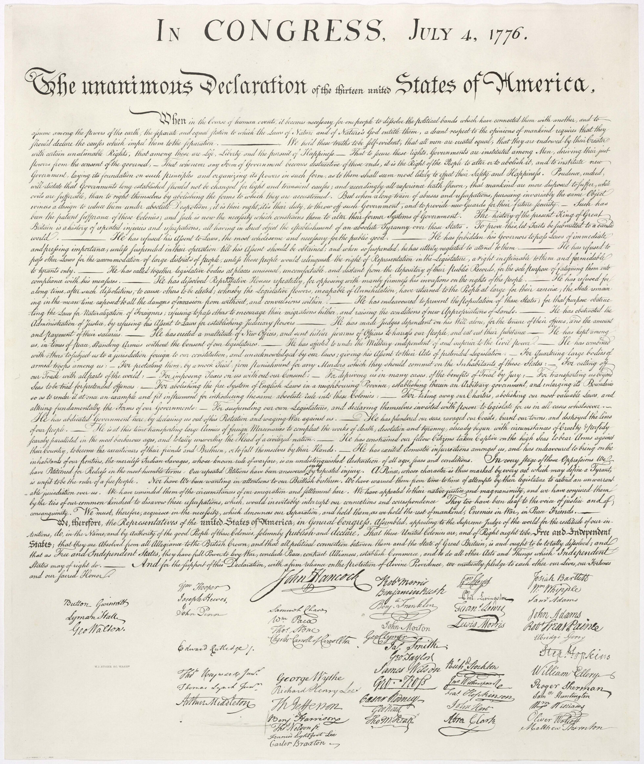 The Declaration Of Independence | National Archives with Printable Declaration Of Independence