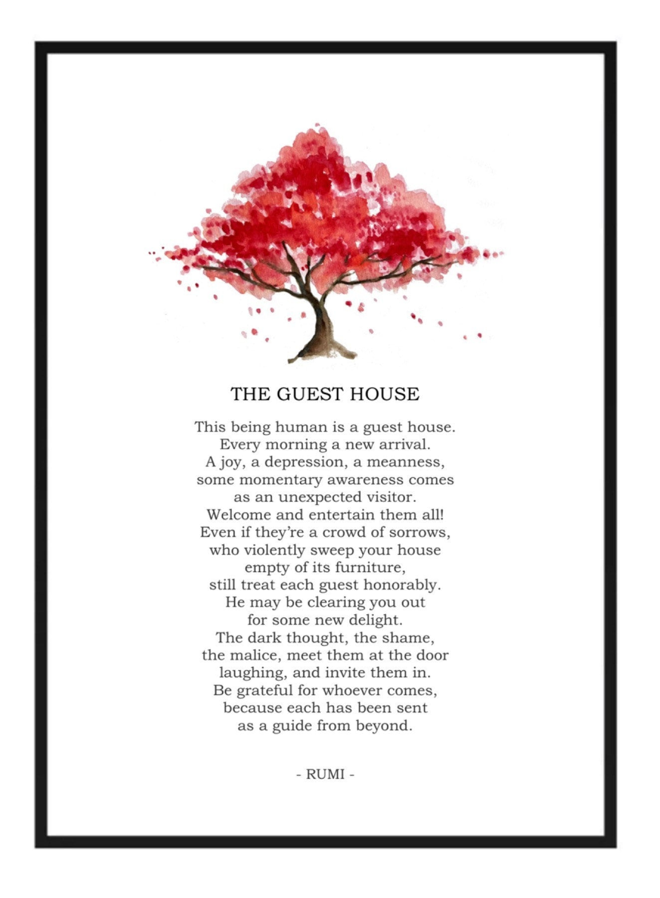 The Guest Houserumi, Instant Download, Printable, Everyday throughout Free Printable the Guest House Rumi