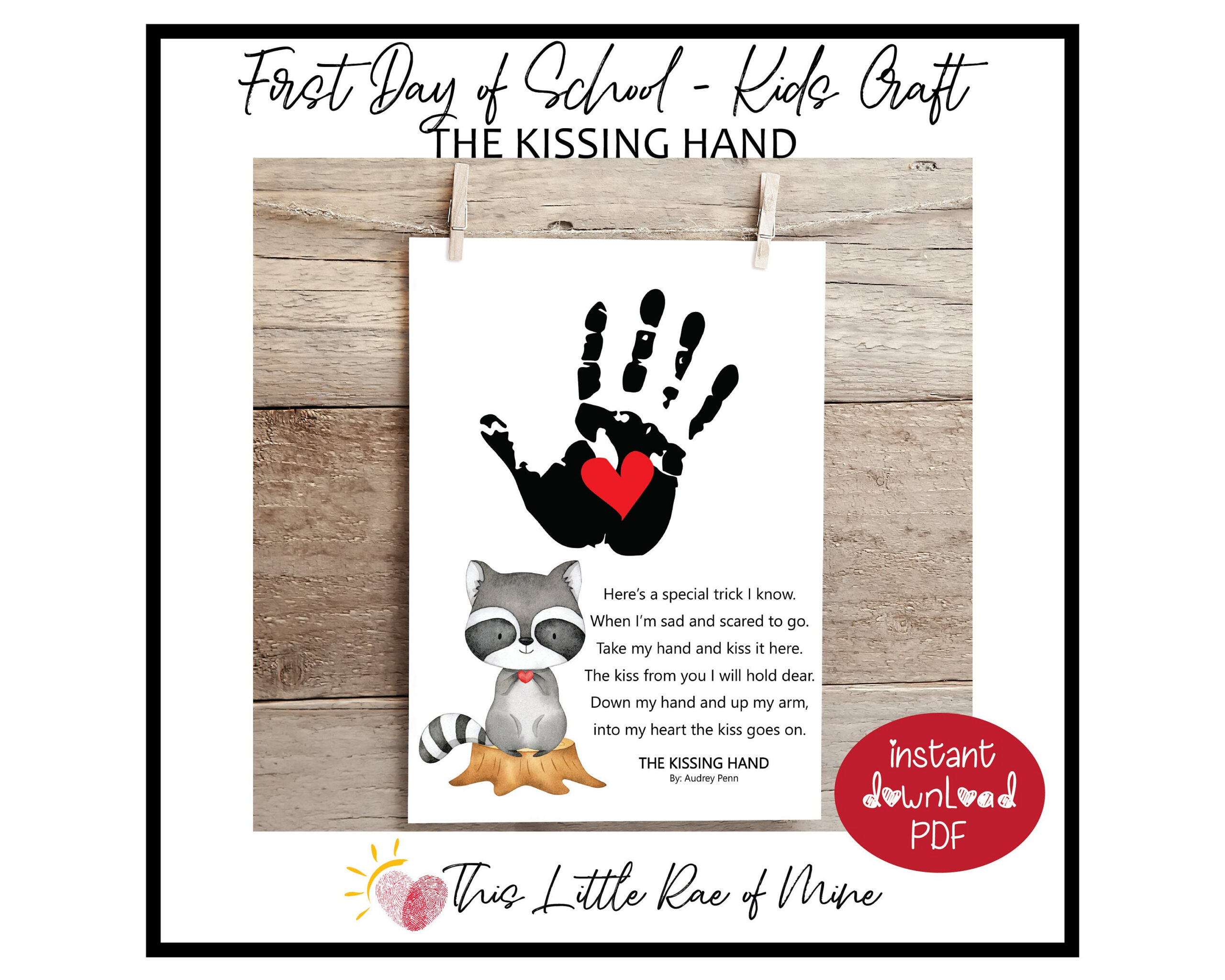 The Kissing Hand - Racoon - Story Book Craft - First Day Of School regarding The Kissing Hand Printable Book