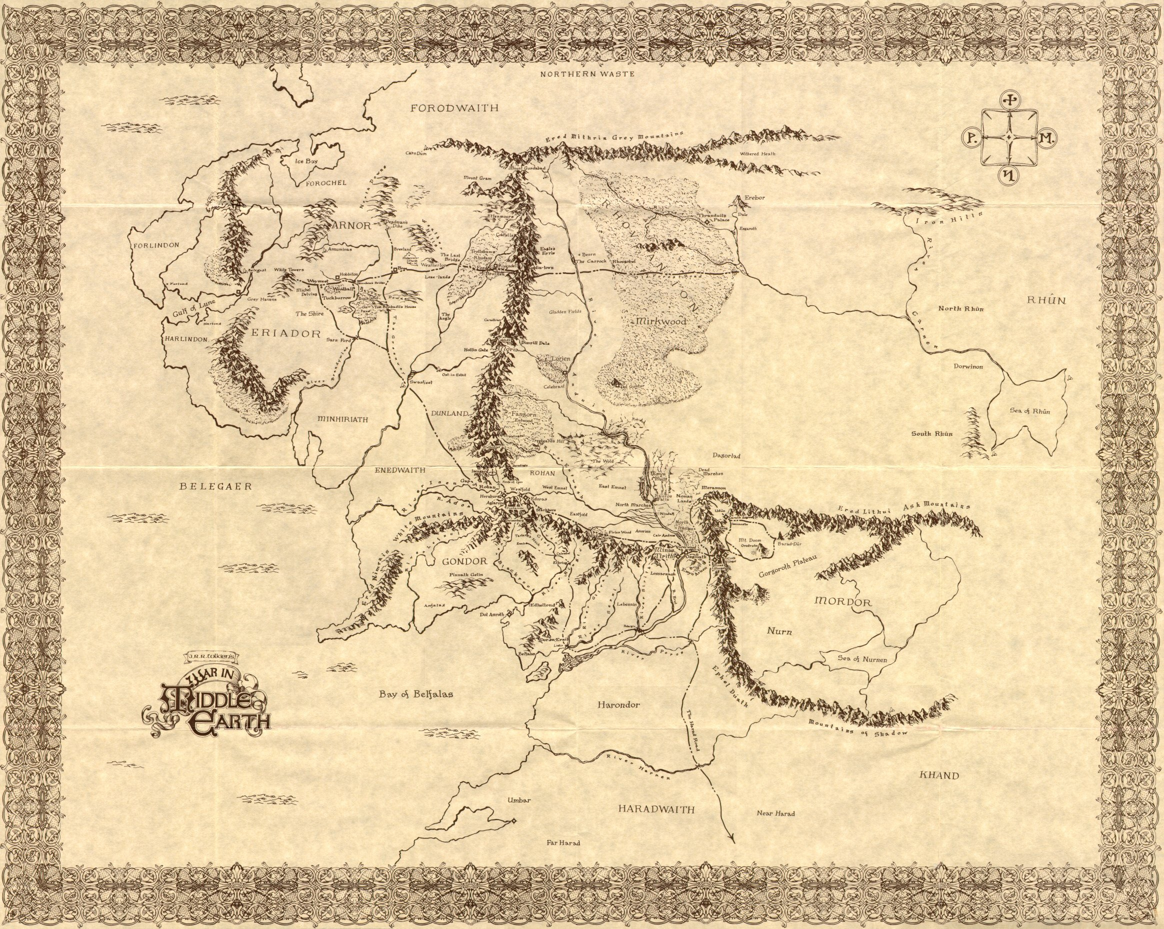 The Lord Of The Rings Maps Middle-Earth in Printable Map of Middle Earth