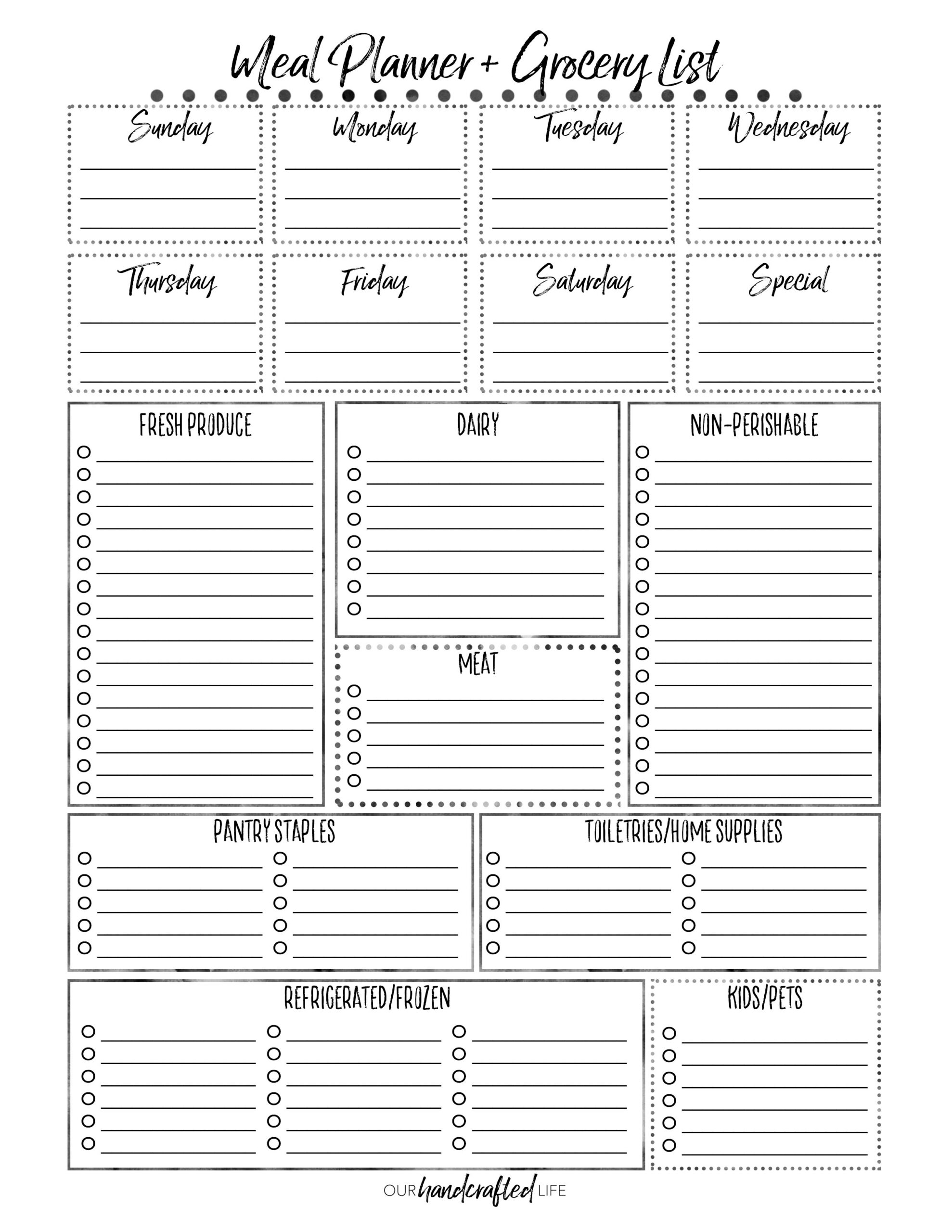 The Most Practical Meal Planner Ever - Our Handcrafted Life inside Printable Meal Planner With Shopping List