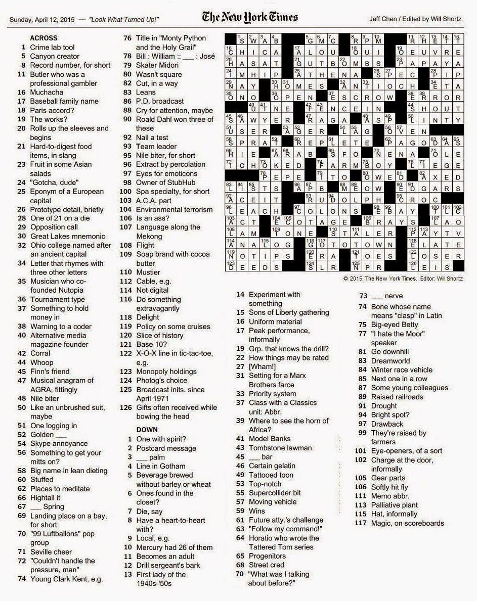 The New York Times Crossword In Gothic - Worksheets Library throughout Free New York Times Sunday Crossword Printable