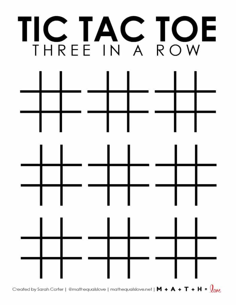 Tic Tac Toe Board Printable (Free Pdf Templates) in Tic Tac Toe Game Board Printable