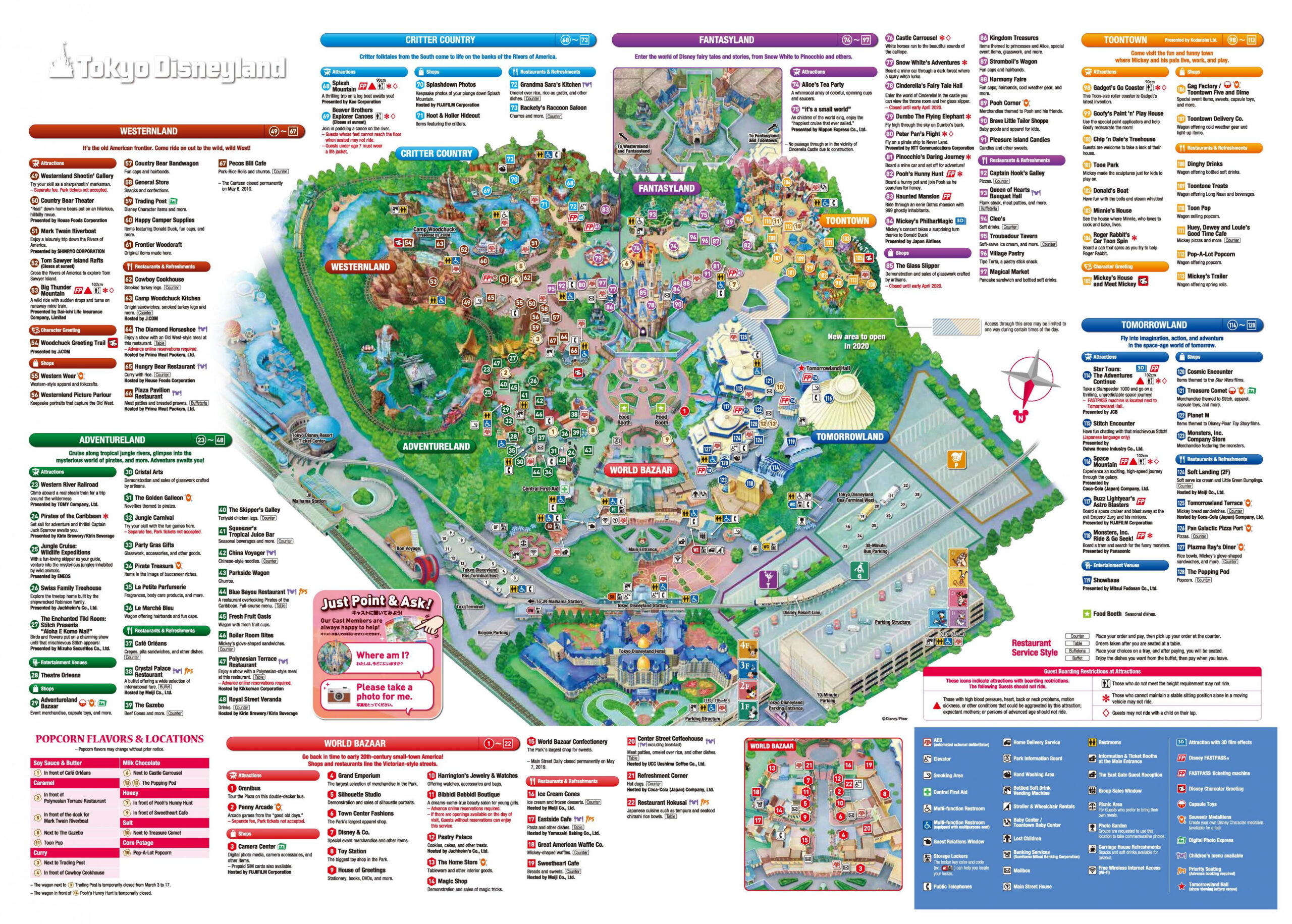 Tokyo Disneyland Map - Disney Tokyo Map (Kantō - Japan) in Printable Map of Tokyo Attractions