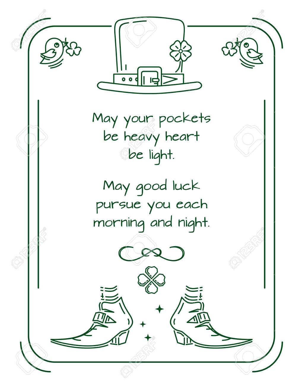 Traditional Greeting In Verse With St. Patrick'S Day. Green pertaining to St Patrick's Day Printables