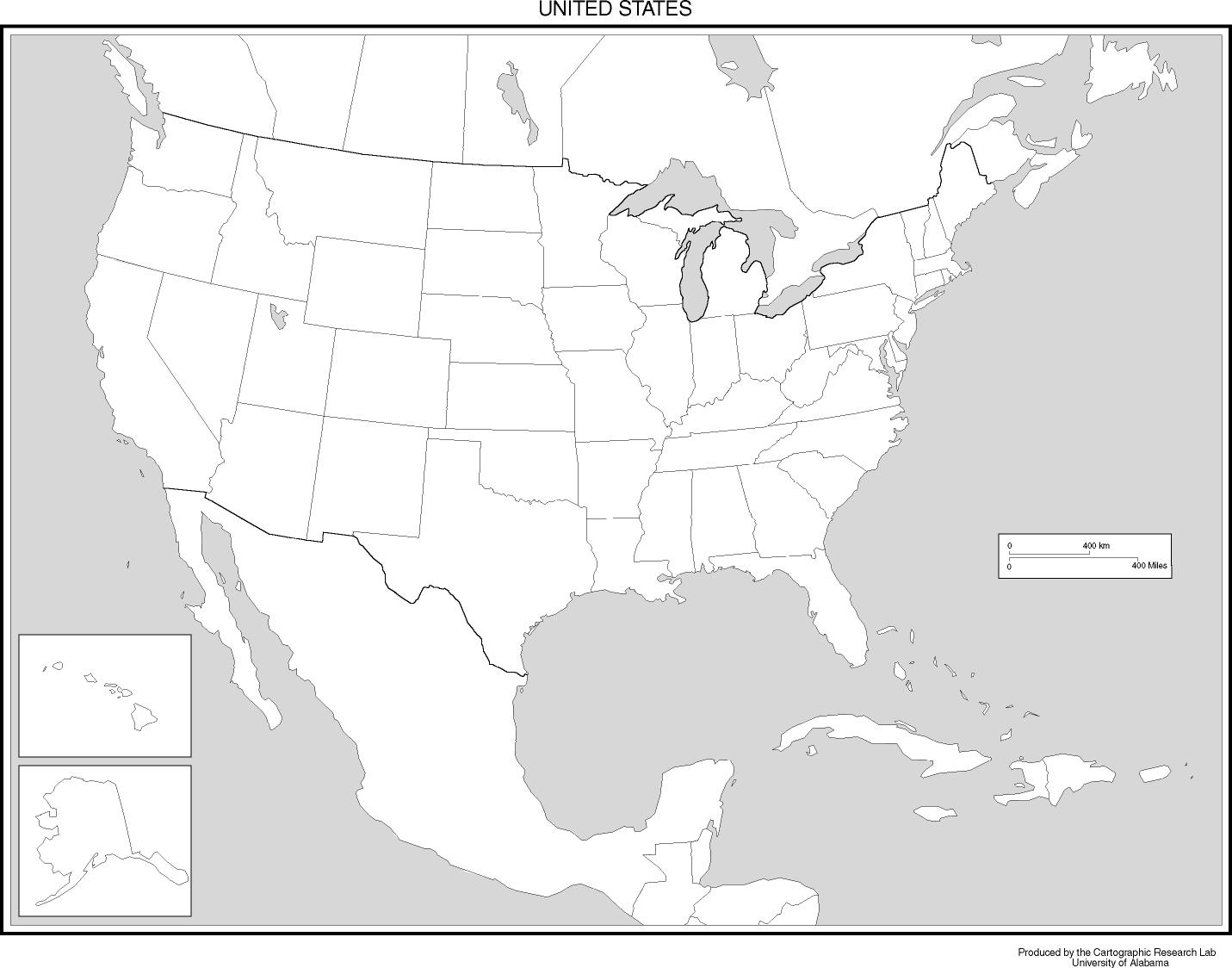 United States Blank Map with Outline Of The United States Printable