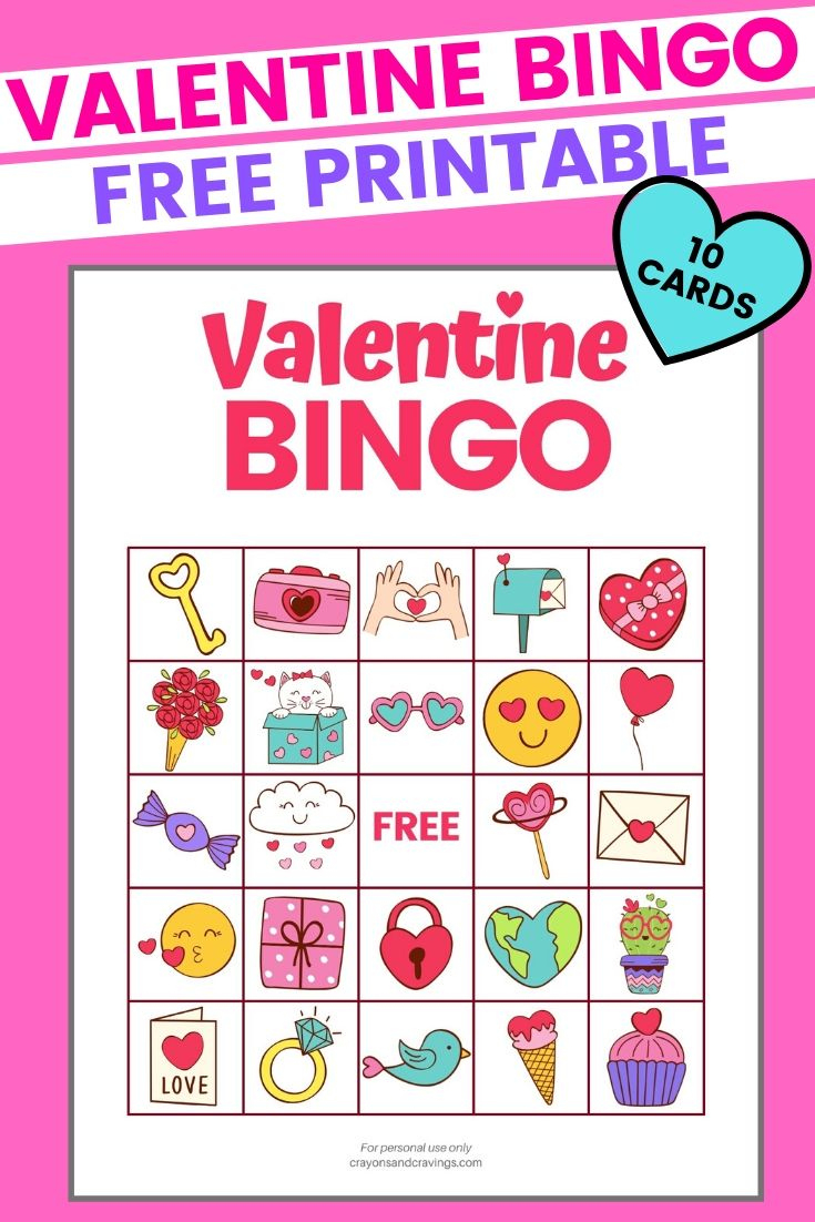 Valentine'S Day Bingo - Free Printable Bingo Cards throughout Valentine Bingo Free Printable