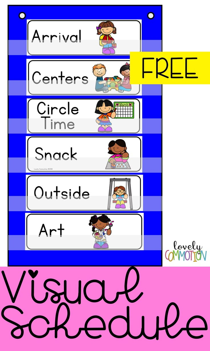 Visual Schedules For Preschool (Free Printable) with regard to Free Printable Visual Schedule For Classroom