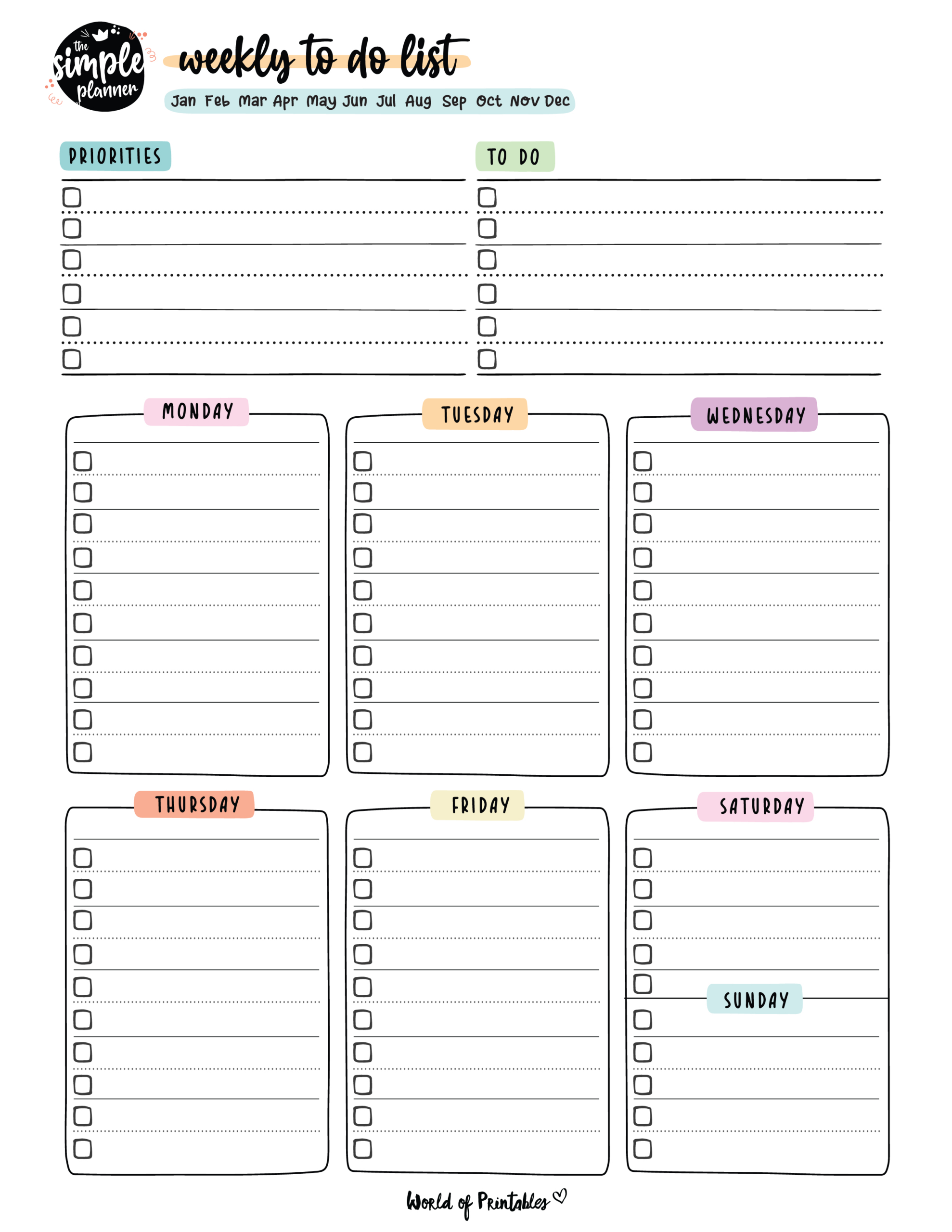 Weekly To Do List Templates - World Of Printables inside Weekly To Do List Printable
