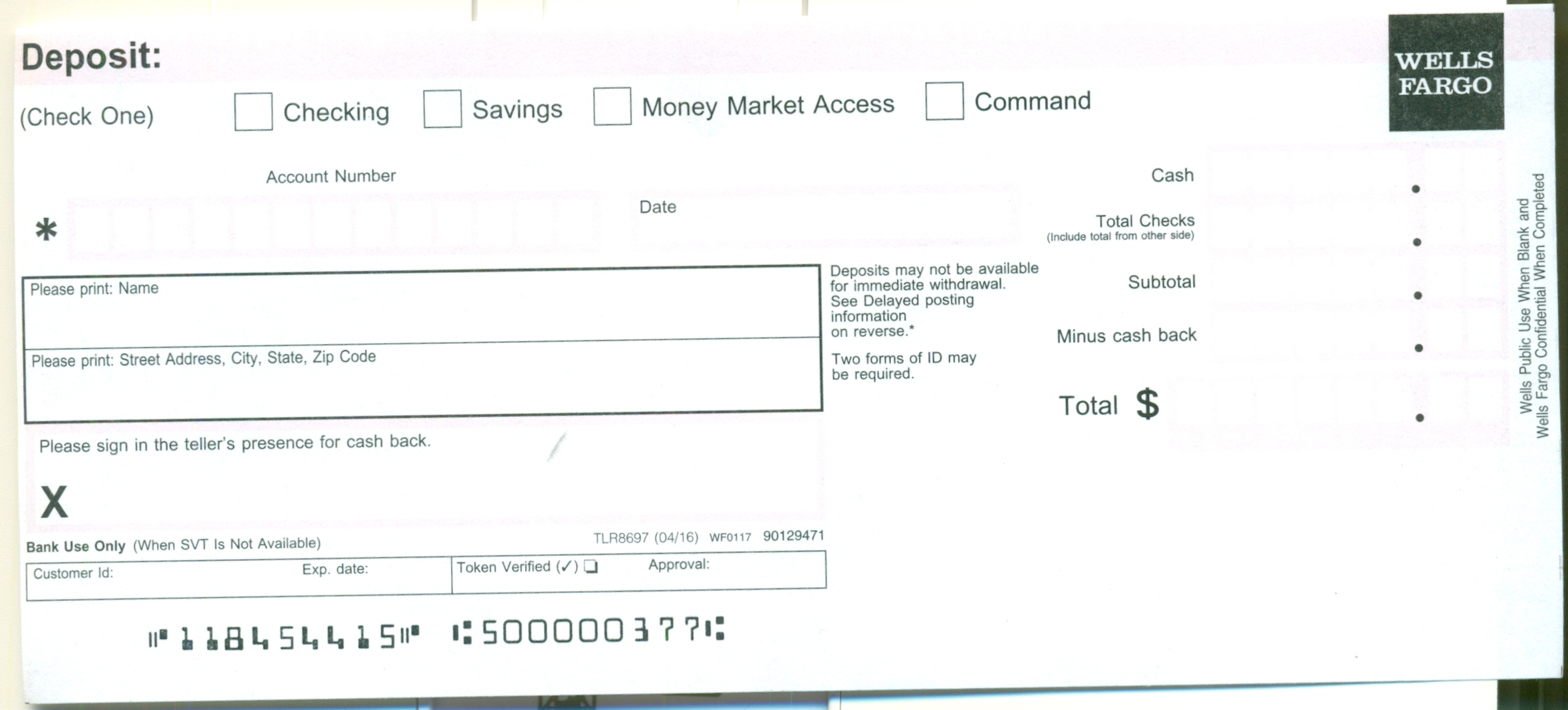 Wells Fargo Deposit Slip - Free Printable Template - Checkdeposit.io with regard to Wells Fargo Deposit Slip Printable